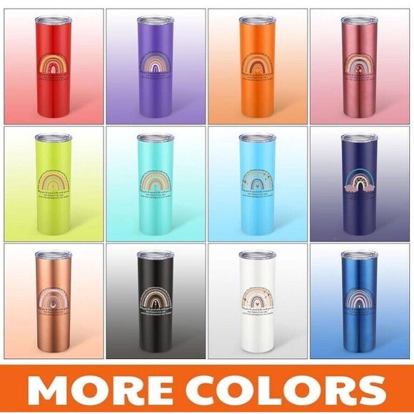Dozen Colorful Stainless Steel Tumbler Straw Brush Thank You Gift Set Of 12 NEW - Picture 4 of 7